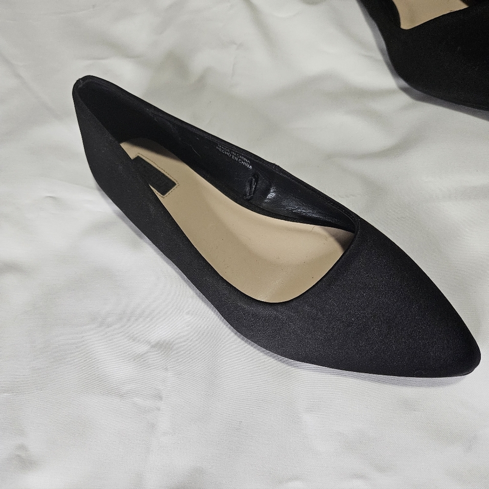 Forever 21 Women's Black Fabric Flat Slip On Ballet Flats Size 10 Preowned
